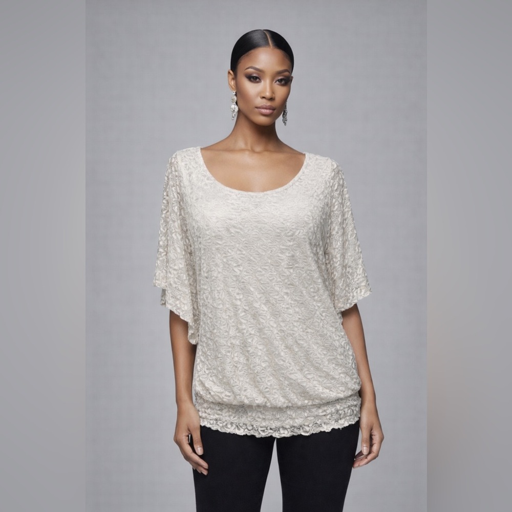 Lavish White Flutter Sleeve Blouse